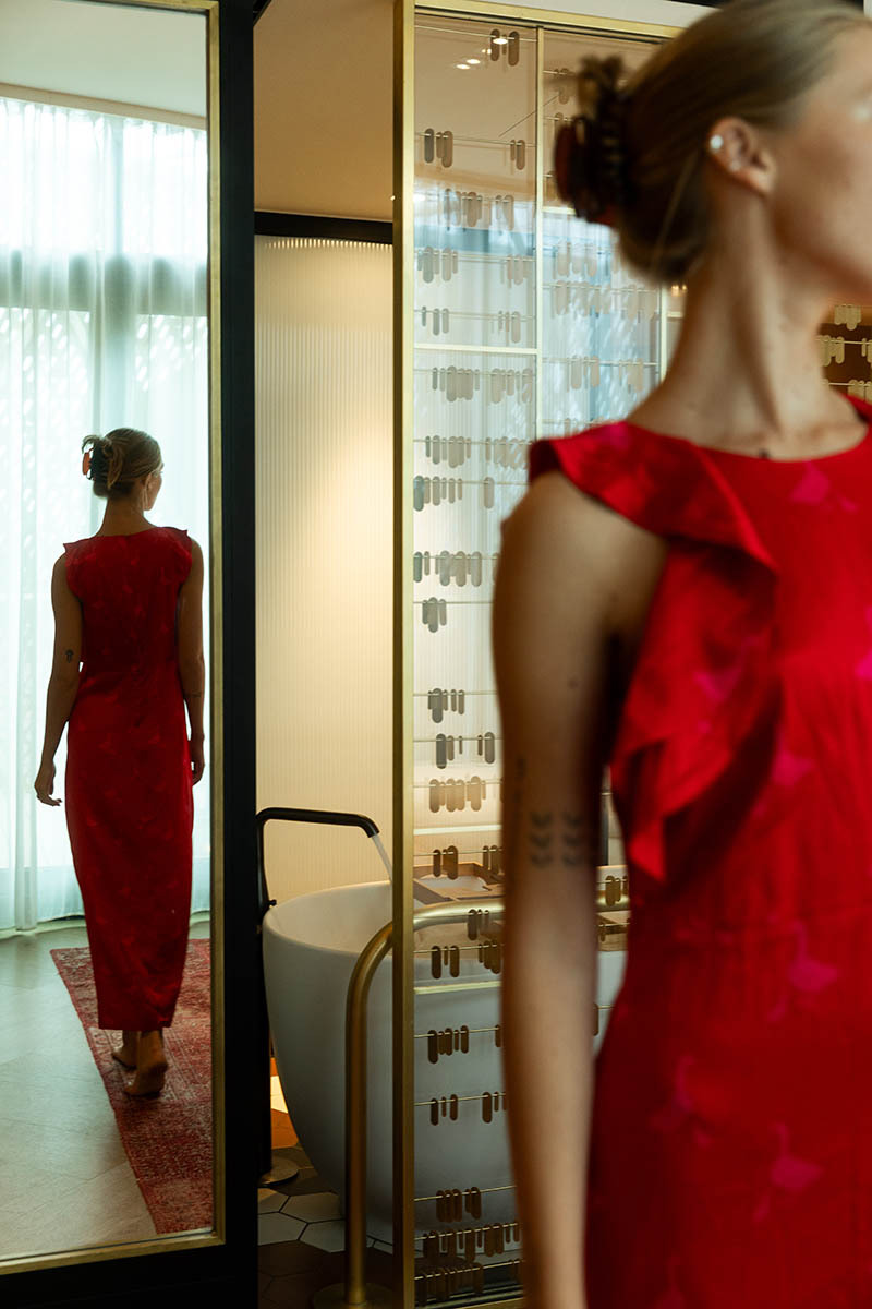 reflection of a woman in the mirror