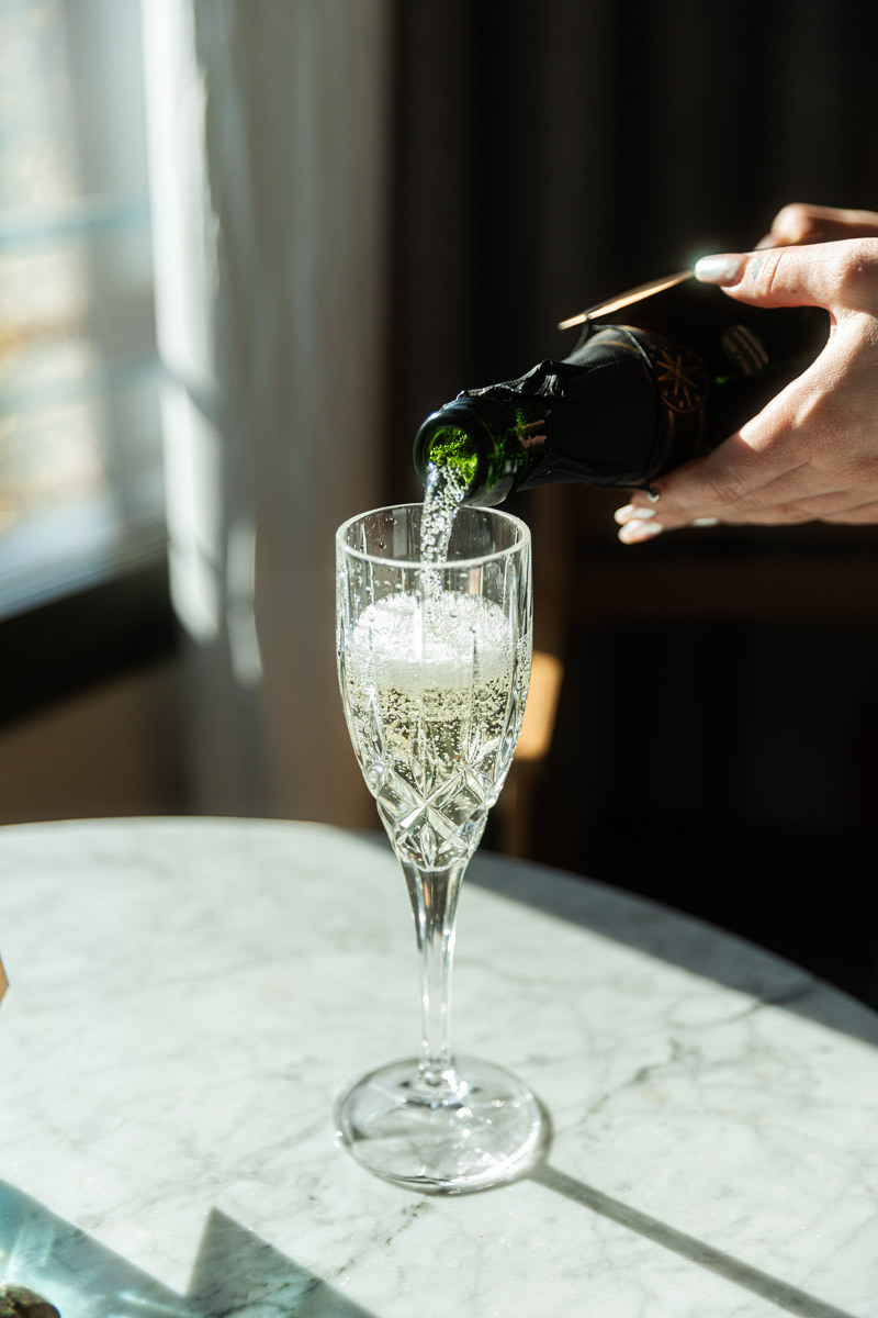 a glass of cava