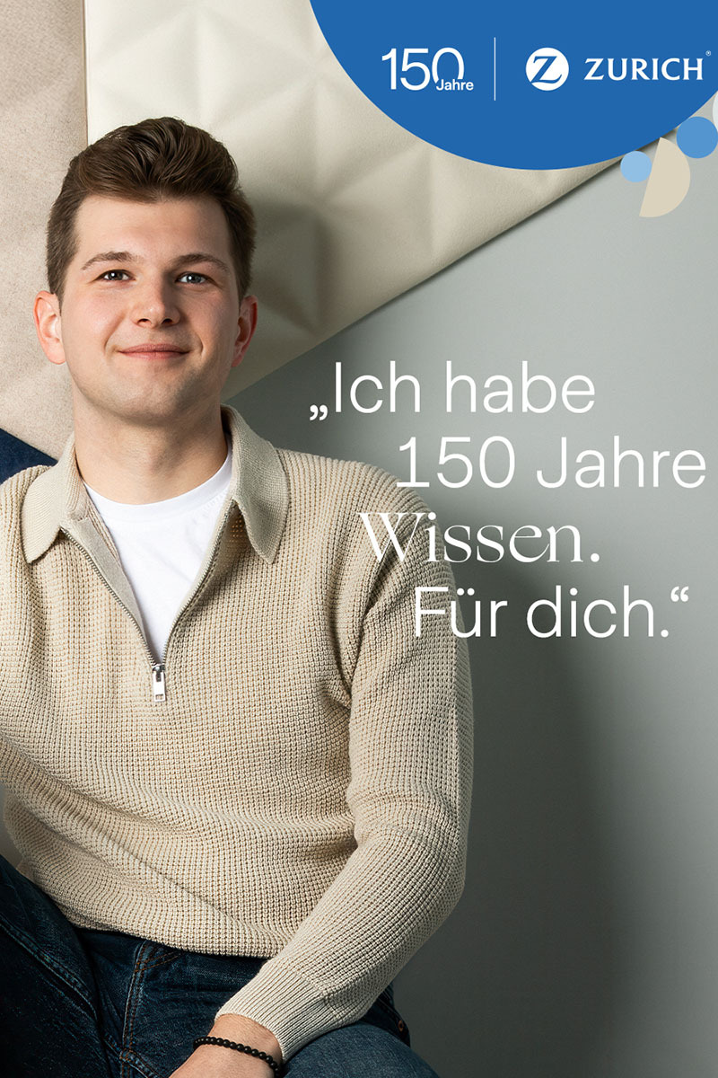 ad with a man and a text about 150 years of experience